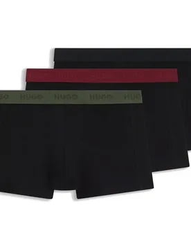 Hugo Boxers 50532611 Trunk Red 3 Unità Charcoal S - Hugo Boss - FashionsVida