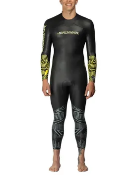 Swim Pro Long Sleeve Neoprene Wetsuit Black / Yellow L Men - Salvimar - FashionsVida