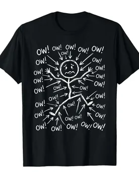 Ow Ow Ow Stick Character Figure Humor Chronic Pain Awareness T-shirt For Men Women 100% Cotton T Shirts Short Sleeve Tops 0420-2 - Aliexpress - FashionsVida