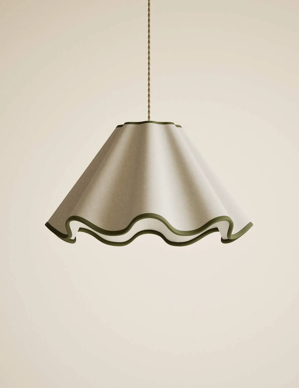 Wave Scallop Large Lamp Shade Green - M&S - FashionsVida