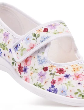 Margaret - Sale Women's Extra Wide Fabric Shoes for Swollen Feet - Meadow - Size: 9 XXW - Cosyfeet - FashionsVida