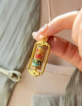 YISON New Real Gold Rotating Carp Fortune Pendant Fish Jumping Gantry Transfer Drum Neck Enamel Necklace Palace Style Jewelry - Aliexpress - FashionsVida