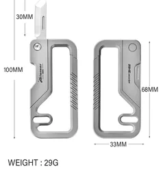 Titanium Alloy Men's EDC Multifunctional Tool-Folding Self-Defense Knife, Portable Keychain Clip Outdoor Camping Accessories