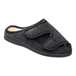 Klettpantoffel mit Schurwolle grau 38 Damen
