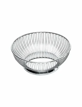 Cesto in filo metallico rotondo 20cm acciaio inossidabile argento - Alessi - FashionsVida