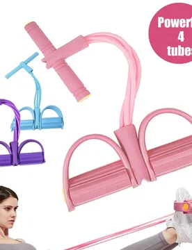 Pieza Bandas de resistencia para fitness en casa - 4 cuerdas elásticas para estirar, adecuadas para entrenamiento de Body completo, ejercicios abdomi - Shein - FashionsVida