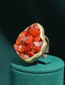 Vintage Red Coral Stone Alien Ring Jewelry Accessories Retro Art Deco Party High Quality Classic Daily Gift Trending 2026 New - Aliexpress - FashionsVida