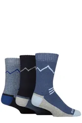 Mens 3 Pair Fully Cushioned Boot Socks Blue 7-11 Mens - Blue - Size: 7-11 Mens