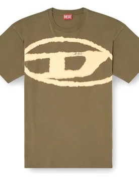 Camiseta oversize de hombre con logotipo Oval D descolorido - Diesel - FashionsVida