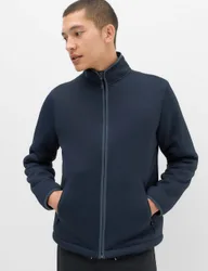 M&S Knitted Fleece Jacket Navy male
