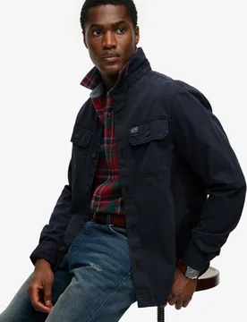 Superdry Herren Zweifach Taschen Overshirt Navy - Größe: XL - 79.99 - FashionsVida