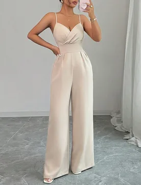 Mujeres Elegantes Mono Minimalista de unicolor con Tirantes para la Cintura M - Shein - FashionsVida