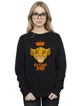 Women's The Lion King Simba Future King Sweatshirt in Black Size: Small - Black - Size: S - Disney - FashionsVida