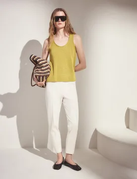 Pantalón liso de viscosa de mujer - Woman El Corte Inglés - FashionsVida