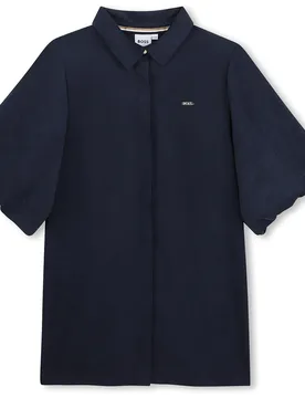 Robe à Manches Courtes J53467 Marine 8 Années Fille - BOSS - FashionsVida