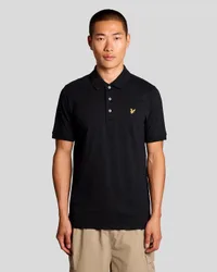 Men's Fine Cotton Slub Polo Shirt in Black