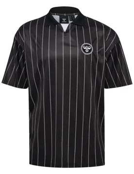 Polo à Manches Courtes Chevron Pinstripe Black / White L - Hummel - FashionsVida