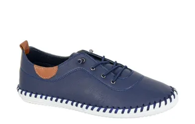 Comfort Shoes Womens Trainers - Navy Leather - Size Uk 6