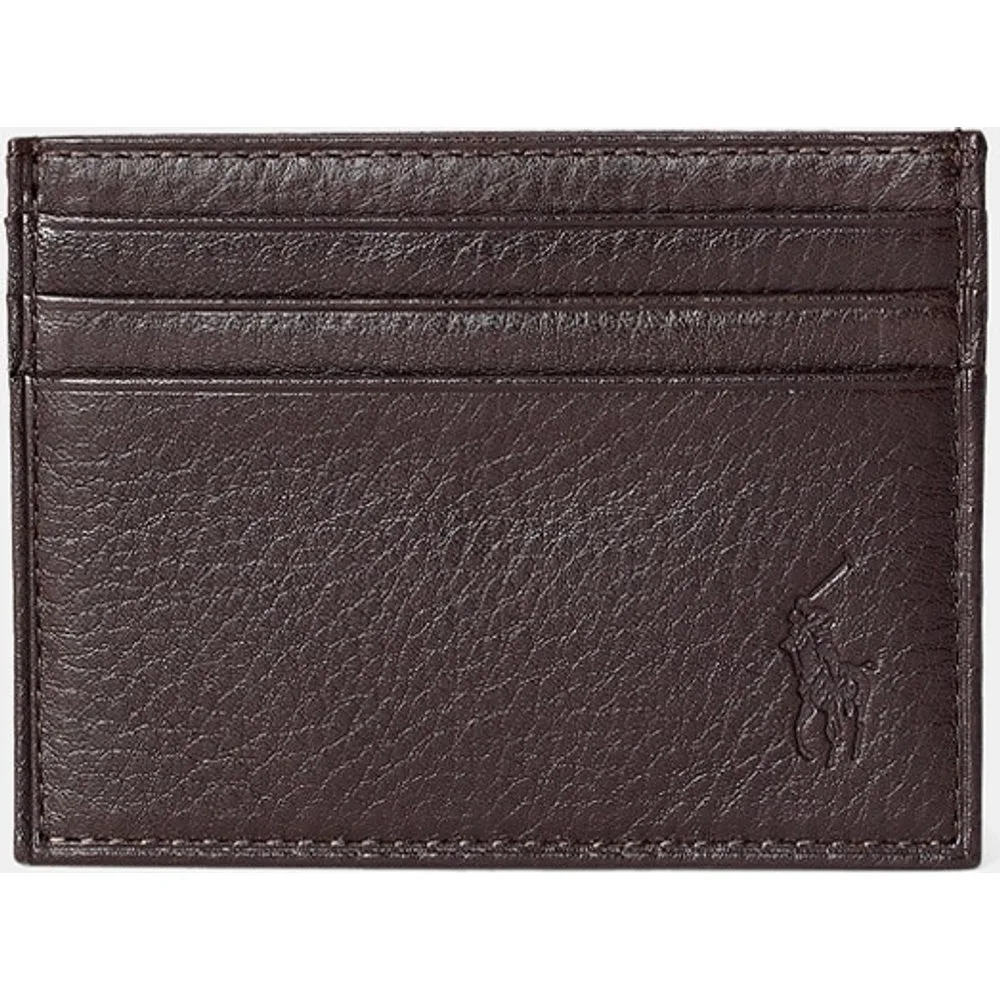 Tarjetero de hombre de piel granulada liso - Polo Ralph Lauren - FashionsVida