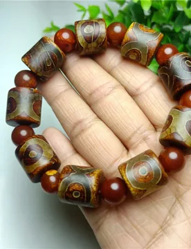Winding Silk Eye , Dzi Bead Agate Three-Eyed Bracelet, Vintage Ethnic Style Couple's Jewelry - Aliexpress - FashionsVida