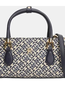 Bolso estilo mini satchel de mujer con estampado monogram - Tommy Hilfiger - FashionsVida