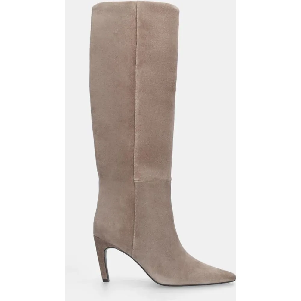 Bota de mujer en serraje con tacón forrado - Lola Cruz - FashionsVida