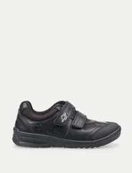 Kids' Leather Riptape Schoolwear Shoes (10 Small - 4 Large) Black male