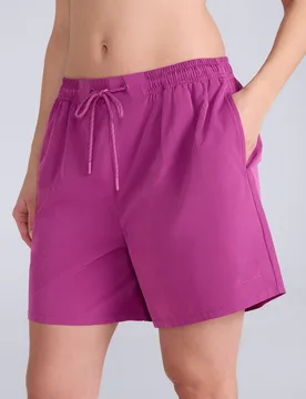 Reeva Womens Hybrid Swim Shorts - Purple - Purple - Size: 20 - Animal - FashionsVida