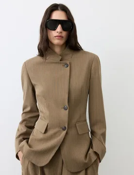 Blazer entallada con cuello subido de mujer - Tintoretto - FashionsVida
