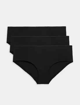 Pk Cotton Rich Lycra® Low Rise Shorts Black female - M&S - FashionsVida