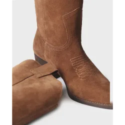 Botas cowboy de mujer de serraje con tacón