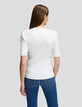 Slim Rib Tee Ecru Größe S female - Lee - FashionsVida