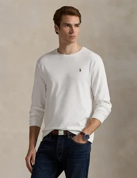 Camiseta de hombre de algodón de manga larga - Polo Ralph Lauren - FashionsVida