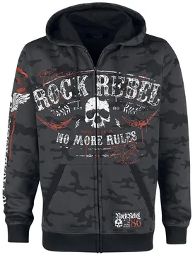 Camouflage/Flecktarn Kapuzenjacke - M. Of Sanity - S bis 5XL - für Männer - Größe XXL - dunkelgrau - Männer - male - Rock Rebel by EMP - FashionsVida