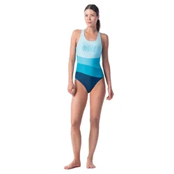 Salava Swimsuit Blue Wave Print S Women