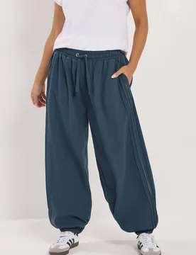 Women's Petite Cuffed Joggers Pants in Mid Blue Size: 18S - Mid Blue - Size: 18S - PixieGirl - FashionsVida
