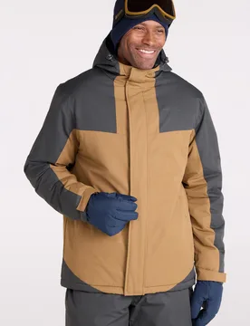 Dusk' Mens Ski Jacket Water Resistant Windproof Winter Coat Tan - Size Large - Mountain Warehouse - FashionsVida