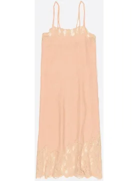 Vestido midi encaje lino lavado - Bimba y Lola - FashionsVida