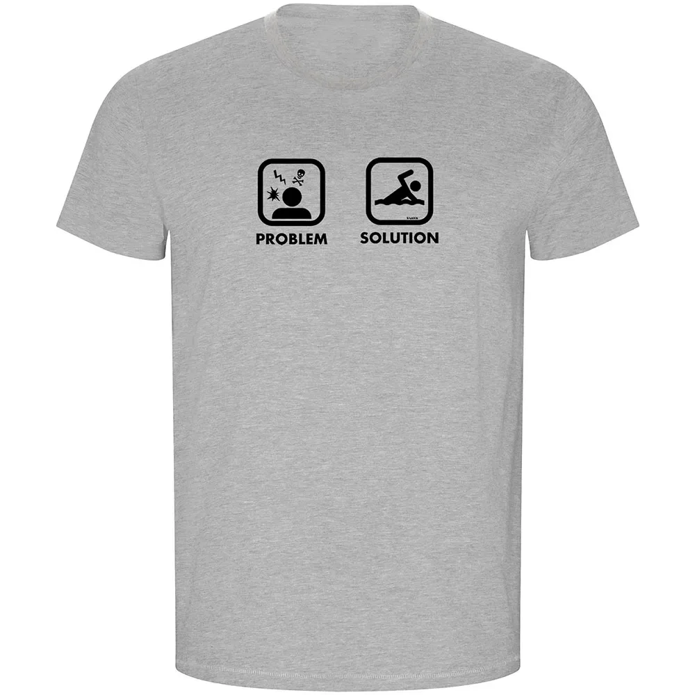 Problem Solution Swim Eco Short Sleeve T-shirt Heather Grey M Men - Kruskis - FashionsVida