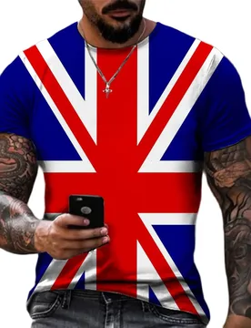 Fashion British Flag Printing T-shirt England Color-blocking T Shirts Slim T-shirt Casual Short Sleeve Tee - Aliexpress - FashionsVida