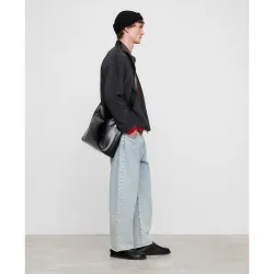 Pantalón vaquero de hombre barrel fit denim desflecado