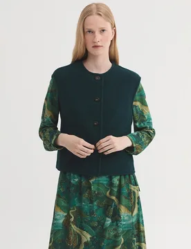 Chaleco de mujer 100% lana con botonadura frontal - Nice Things - FashionsVida