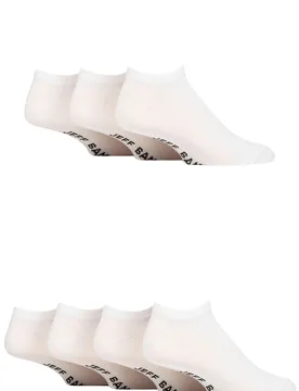 Pair White Plain Cotton Trainer Socks Men's 6-11 Mens - - White - Size: 7-11 Mens - Jeff Banks - FashionsVida