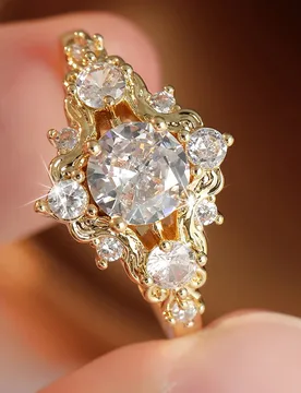 Ladies' Exquisite Luxury Wedding Ring Wrapped Around Vines Inlay Synthetic Zircon Elegant Ring Banquet Dinner Charm Jewelry - Aliexpress - FashionsVida