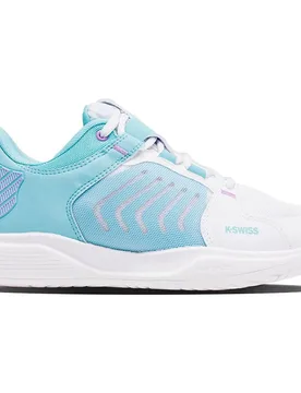Ultrashot Team All Court Shoes Brilliant White / Angel Blue / Sheer Lilac UK 5 - K-swiss - FashionsVida