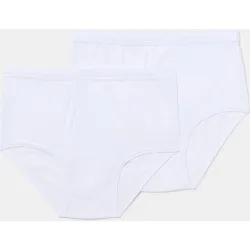 Pack de dos slips de hombre abierto canalé 100% algodón