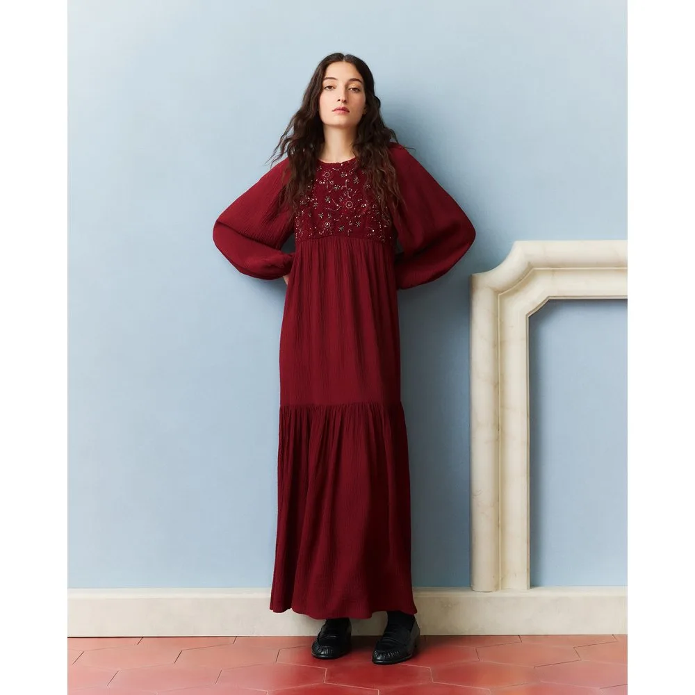 Vestido con pechera bordada - Southern Cotton - FashionsVida