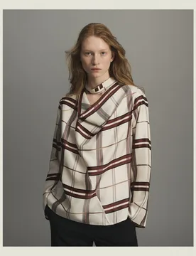 Blusa manga larga cuello tira estampada de mujer - Woman Limited El Corte Inglés - FashionsVida