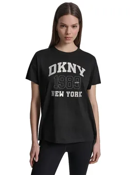 Maglietta A Maniche Corte Ny 1989 Black M - DKNY - FashionsVida