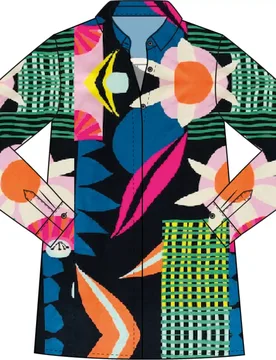 BLOUSE W COLLAR AND PLACKET AE 1/1 female - 40 - FashionsVida